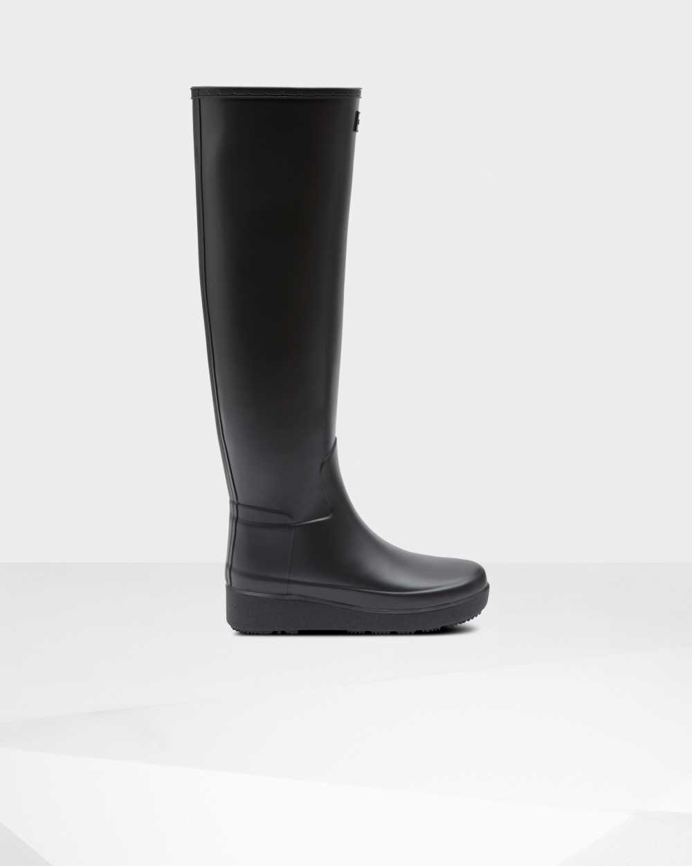 Stivali Pioggia Hunter Refined Slim Fit Creeper Knee-High Donna - Nere | 629-089459 IT